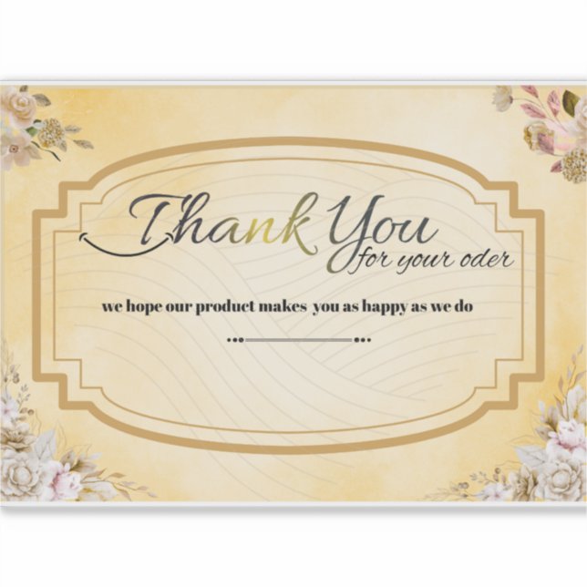 Sticker Merci pour votre commande - Carte d'appréciation (Devant)