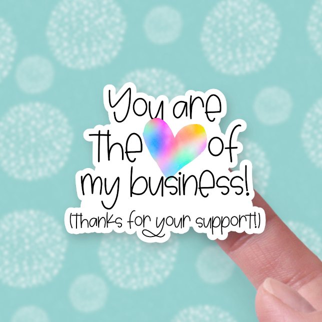 Sticker Merci pour votre soutien Rainbow Heart Business (Créateur téléchargé)