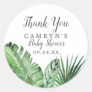 Sticker Merci Tropical Wild Favoriser Baby shower