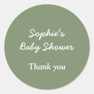 Sticker Merci vert baby shower