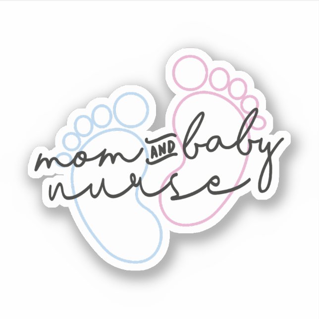 Sticker Mère Bébé Infirmière Cadeau, Infirmière post-partu (Devant)