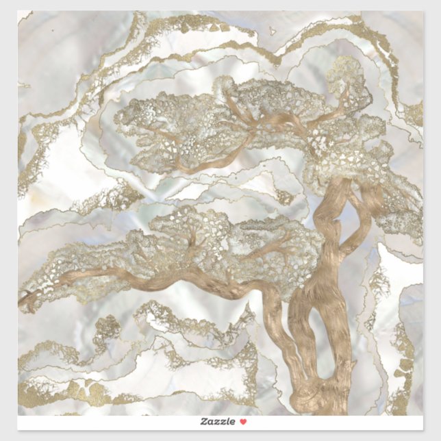 Sticker Mère de perle Arbre d'Or (Feuille)