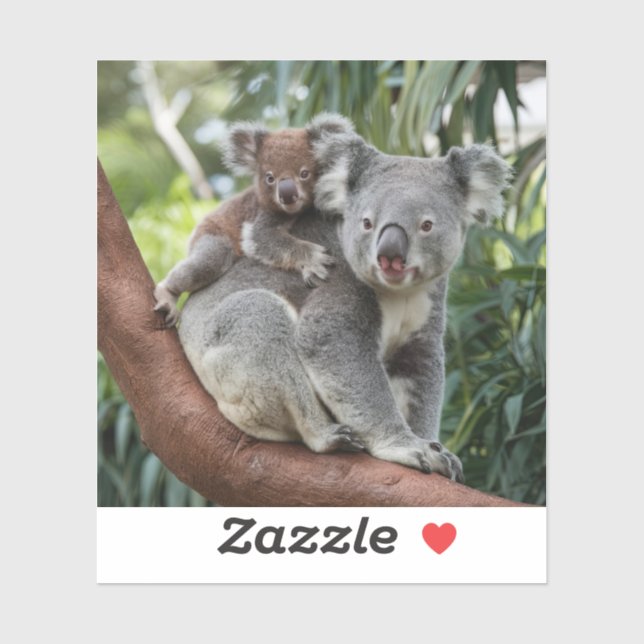 Sticker Mère et bébé Ours Koala (Feuille)
