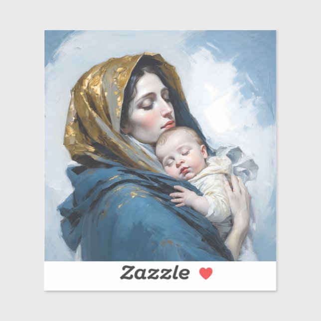 Sticker Mère Marie et bébé Jésus (Feuille)