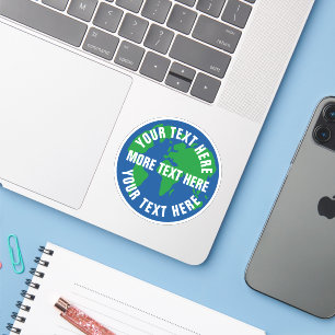 Sticker Mère planète bleu planète personnalisée autocollan