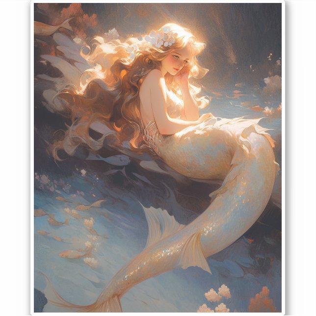 Sticker Mermaid Imaginaire Art (Devant)