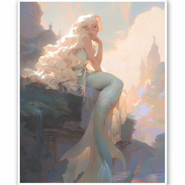 Sticker Mermaid Imaginaire Art (Devant)