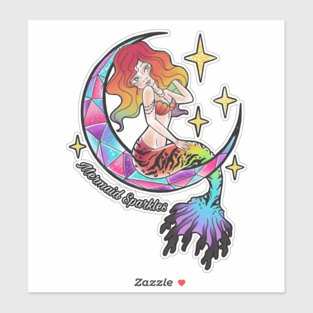 Sticker Mermaid Sparkles (Feuille)