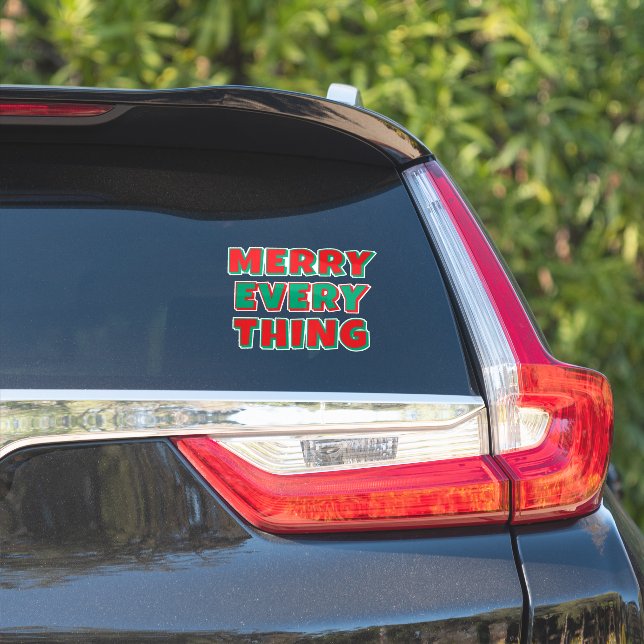 Sticker Merry Christmas Classical Unique Minimalist Plain (Côté voiture)