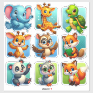 Sticker Merveilleux ensemble d'autocollants animaliers