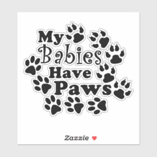 Sticker Mes bébés ont des pattes, des empreintes de chiens