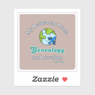 Sticker Mes projets de retraite : généalogie et voyages