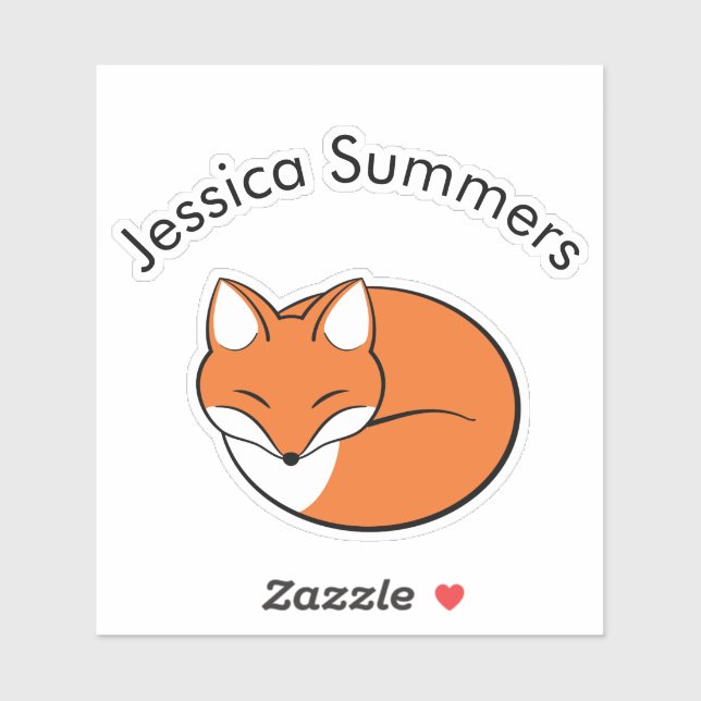 Sticker Message personnalisé de la Fox Dormir (Feuille)