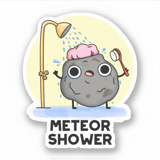 Sticker Meteor Douche Funny Science Pun (Devant)