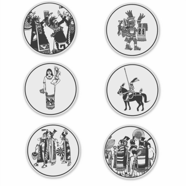 Sticker Mexique Ancien Mexicain Tribus Personnes Art (Devant)