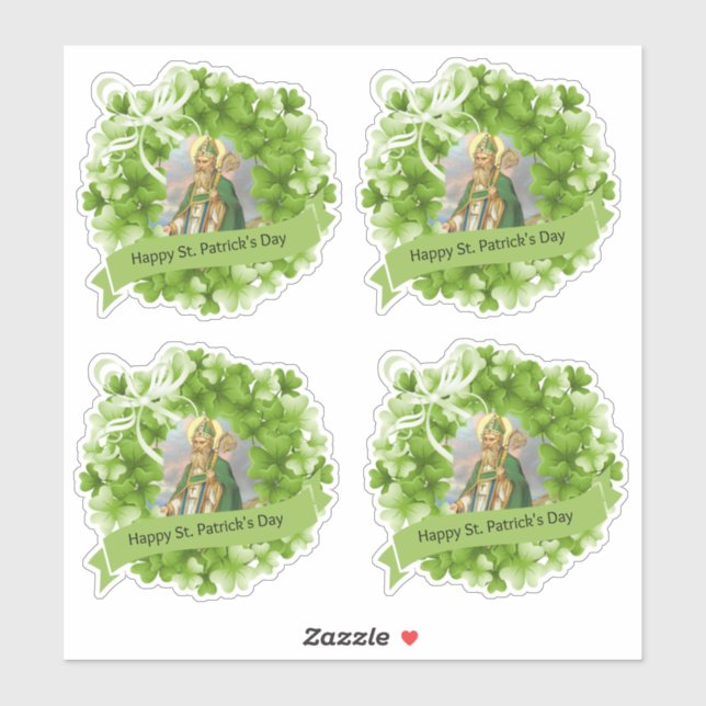 Sticker Mgr St. Patrick Shamrock Religieux (Feuille)