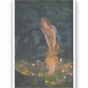 Sticker Mi-été Eve Edward Robert Hughes fées imaginaire