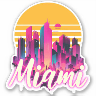 Sticker Miami au coucher du soleil