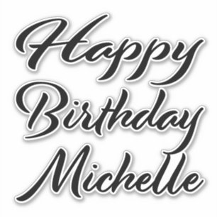 Sticker Michelle Prénom Anniversaire de la Broderie noire