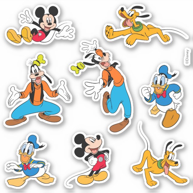 Sticker Mickey and Friends | Fab Four Character (Devant)