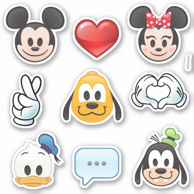 Sticker Mickey et ses amis | Fab Five Emoji (Devant)