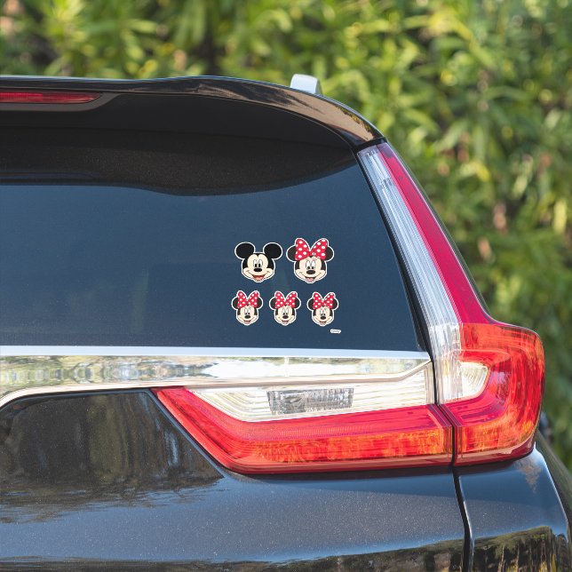 Sticker Mickey & Minnie Famille de 5 (Côté voiture)