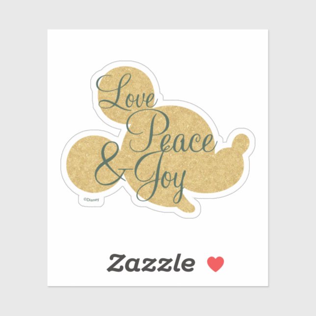 Sticker Mickey Mouse | Christmas Love, Peace & Joy (Feuille)