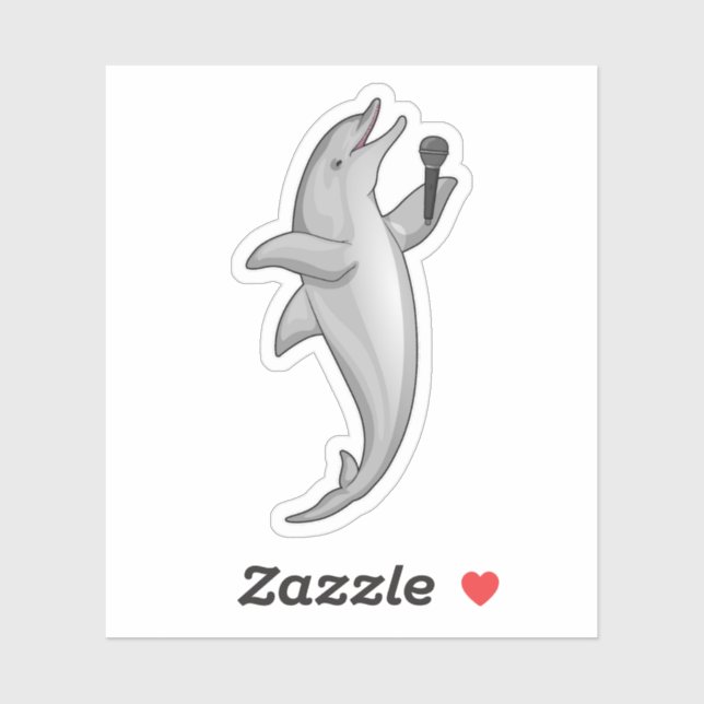 Sticker Microphone Dolphin Singer (Feuille)