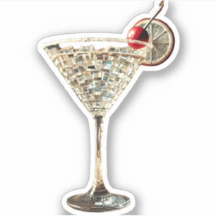 Sticker Mid Century Moderne Cran Citrus Cocktail