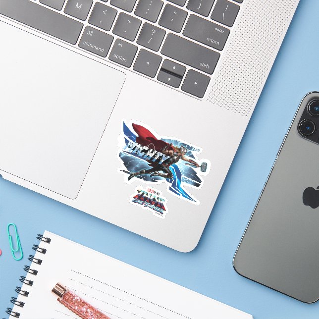 Sticker Mighty Thor Mjölnir Rush Graphique (Ordinateur portable avec iPhone)