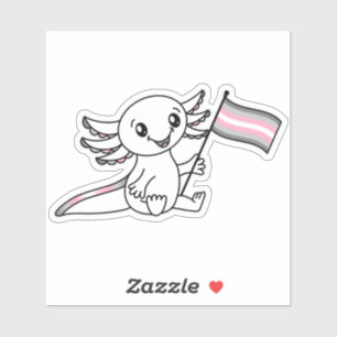 Sticker Mignon Axolotl avec Drapeau de la Pride de Demigir