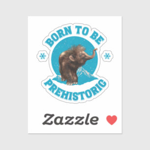Sticker Mignon bébé mammouth dinosaure préhistorique pour 