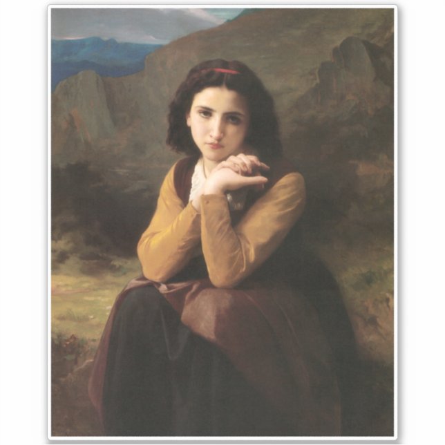 Sticker Mignon Innocence d'une adolescente, Bouguereau (Devant)