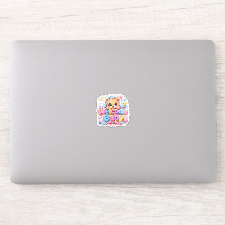 Sticker Mignon Kawaii Bienvenue Bébé Ours en Peluche Rose