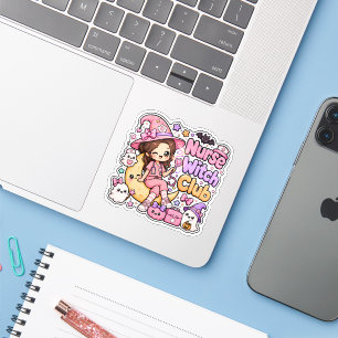 Sticker Mignon Kawaii Sorcière Infirmière Club Halloween