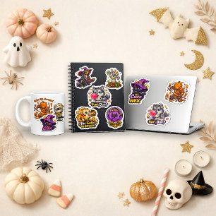 Sticker Mignon monstre de dessin animé Chibi Halloween