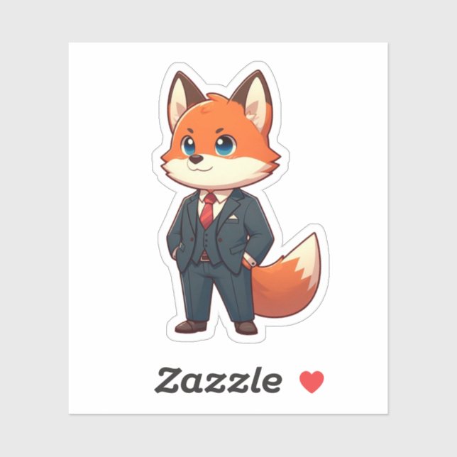 Sticker mignon renard, grand patron renard (Feuille)