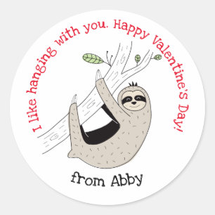 Sticker mignon Sloth Valentine