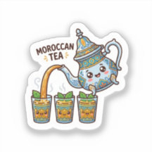 Mignon Théière et Verres à Thé à la Menthe Marocai