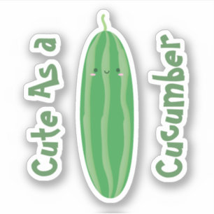 Sticker Mignonne comme un concombre drôle Kawaii Cool Cute