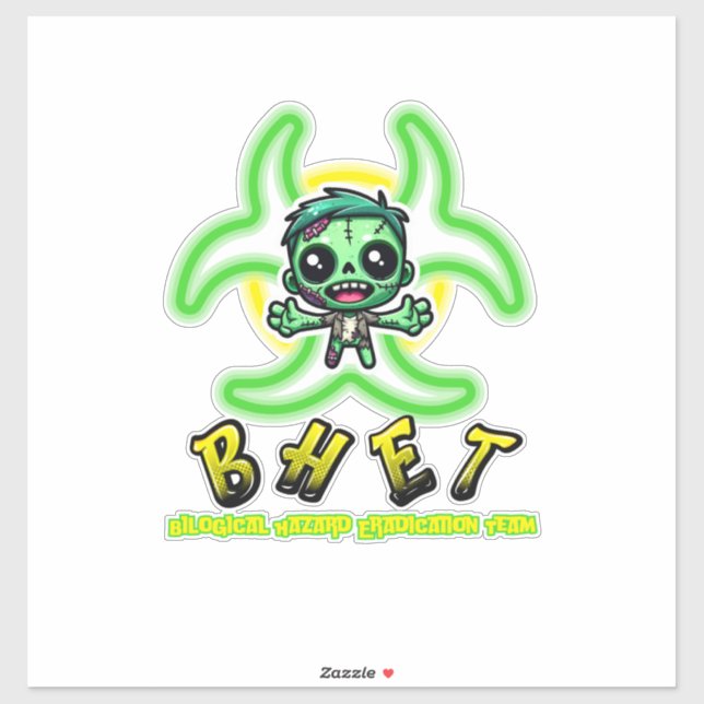 Sticker Mignonne, drôle de zombie (Feuille)