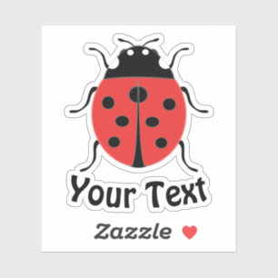 Sticker Mignonne petite coccinelle donne chance et fortune