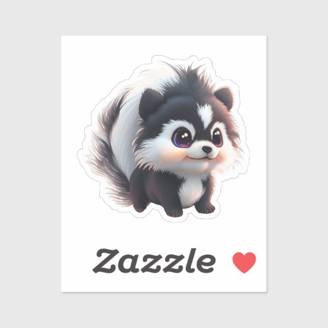 Sticker Mignonne skunk woods animaux forêt amis amis (Feuille)