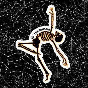 Sticker Mignonne Tis' Saison Halloween Dansant Squelette