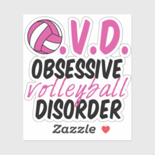 Sticker Mignonne trouble de volley-ball obsessionnel