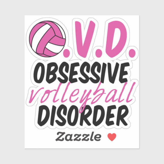 Sticker Mignonne trouble de volley-ball obsessionnel (Feuille)