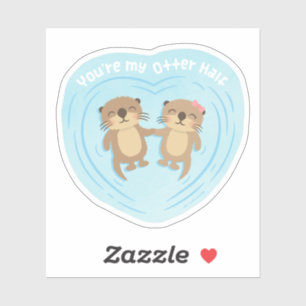 Sticker Mignonne Tu Es Mon Moitié Pun Otter
