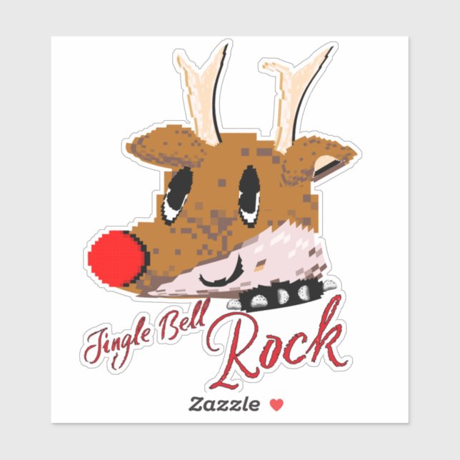 Sticker Mikitiez jinglebellrock punk gothmas reindeer (Feuille)