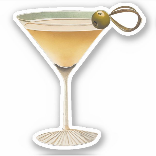 Sticker Milieu du siècle Martini moderne Un Olive (Devant)