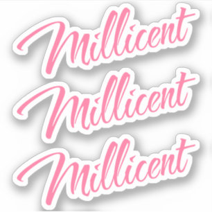 Sticker Millicone nom rose décoratif cursive x3